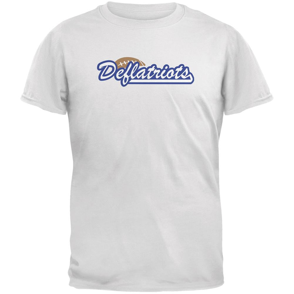 New England Deflatriots White Adult T-Shirt Men's T-Shirts Old Glory 2XL White