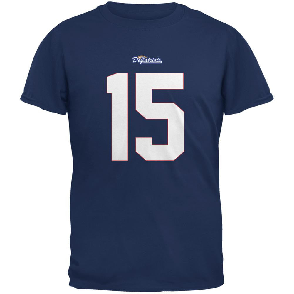 New England Deflatriots Jersey Navy Adult T-Shirt Men's T-Shirts Old Glory 2XL Blue