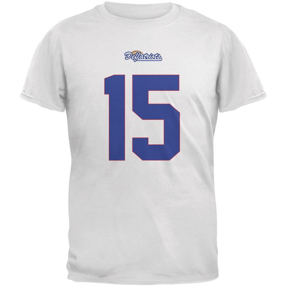 New England Deflatriots Jersey White Adult T-Shirt Men's T-Shirts Old Glory 2XL White