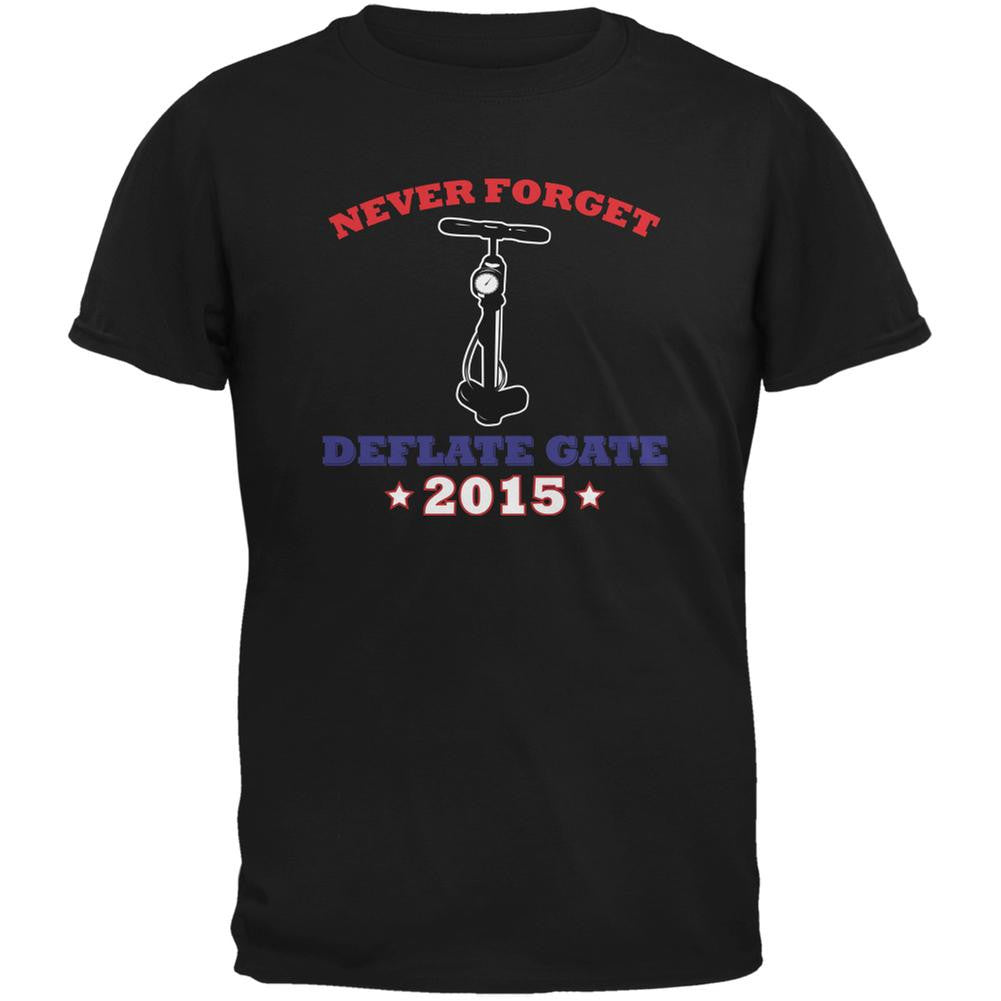 Deflate Gate 2015 Never Forget Black Adult T-Shirt Men's T-Shirts Old Glory 2XL Black