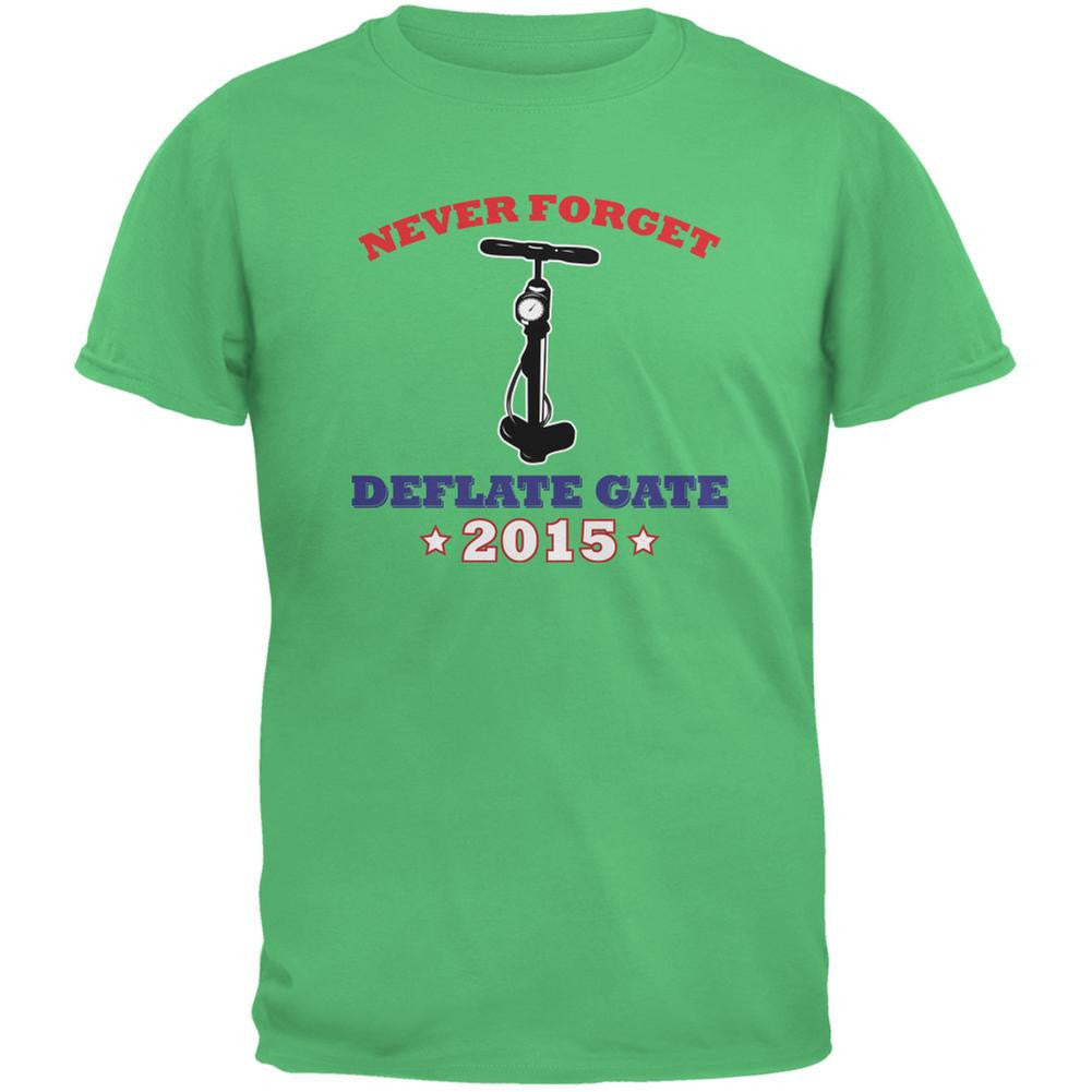Deflate Gate 2015 Never Forget Irish Green Adult T-Shirt Men's T-Shirts Old Glory 2XL Green