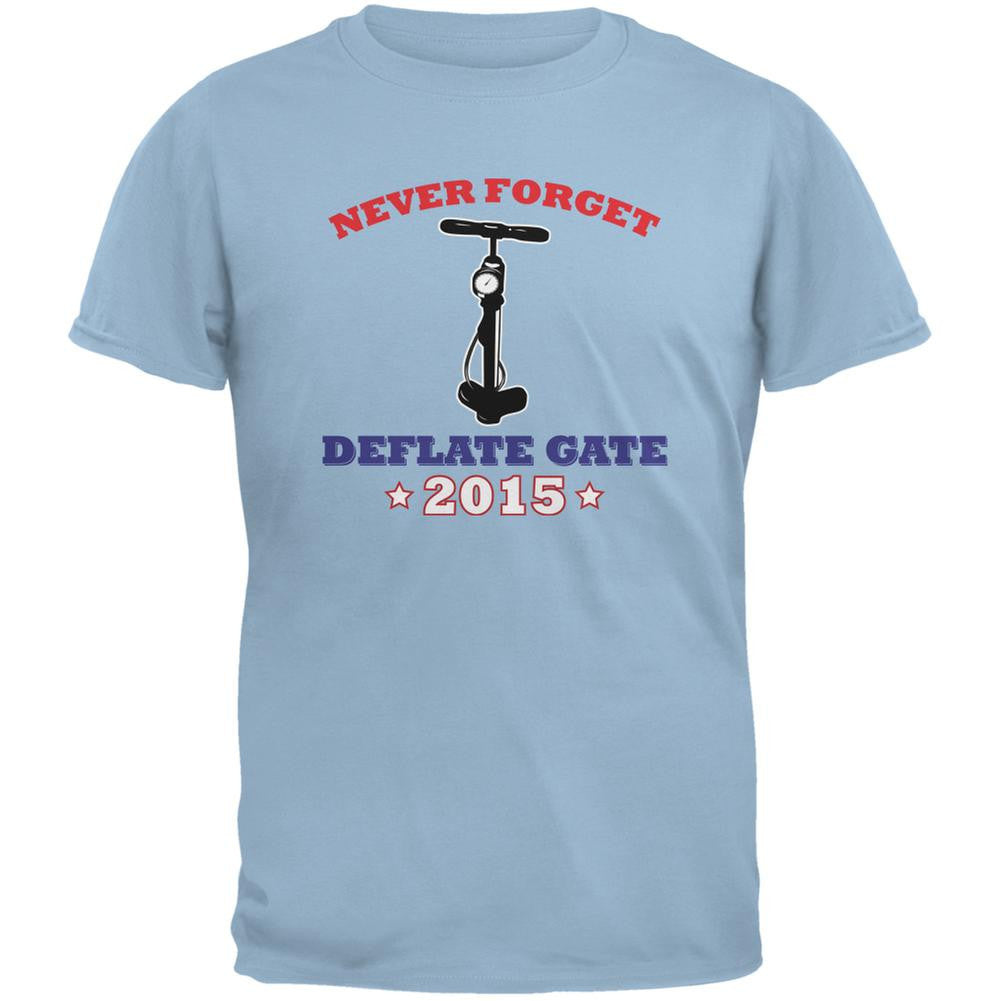 Deflate Gate 2015 Never Forget Light Blue Adult T-Shirt Men's T-Shirts Old Glory 2XL Blue