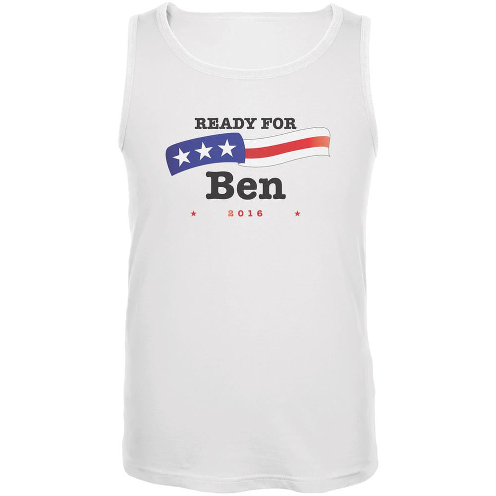 Election 2016 Ben Carson American Flag White Adult Tank Top Men's Tank Tops Old Glory 2XL White