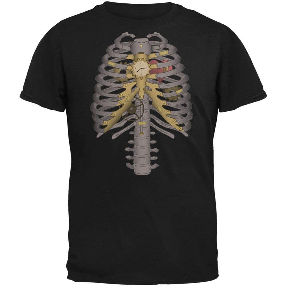 Halloween Steampunk Mechanical Skeleton Costume Black Youth T-Shirt Youth T-Shirts Old Glory