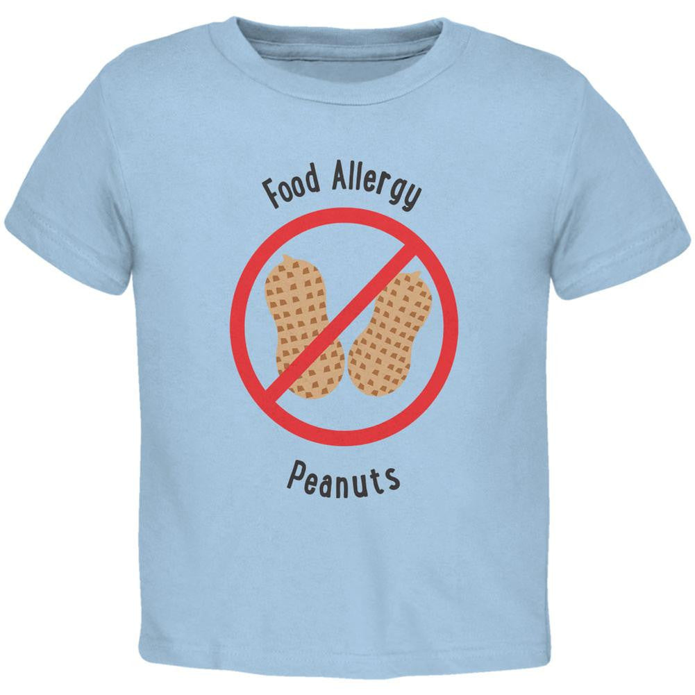 Food Allergy Peanuts Kids Light Blue Toddler T-Shirt Toddler T-Shirts Old Glory 2T Blue