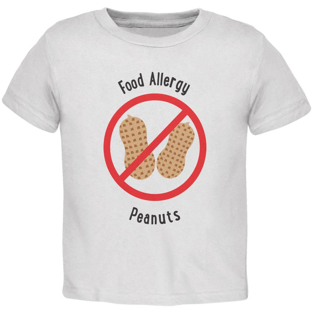 Food Allergy Peanuts Kids White Toddler T-Shirt Toddler T-Shirts Old Glory 2T White