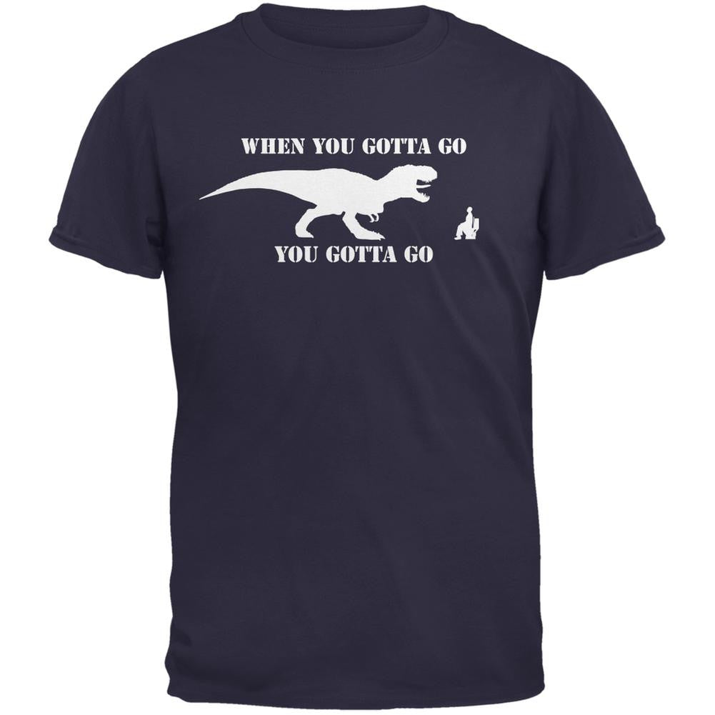 Jurassic Gotta Go Navy Adult T-Shirt Men's T-Shirts Old Glory 2XL Blue