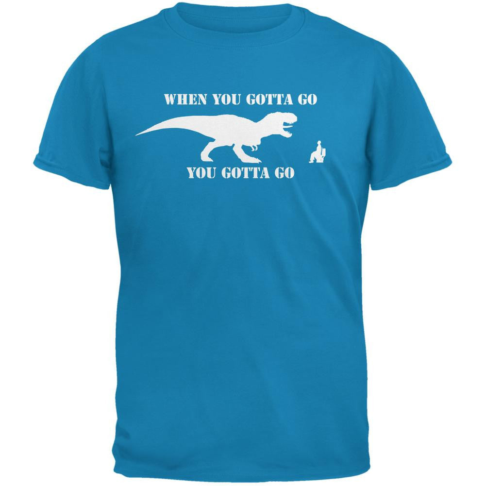 Jurassic Gotta Go Sapphire Blue Adult T-Shirt Men's T-Shirts Old Glory 2XL Blue