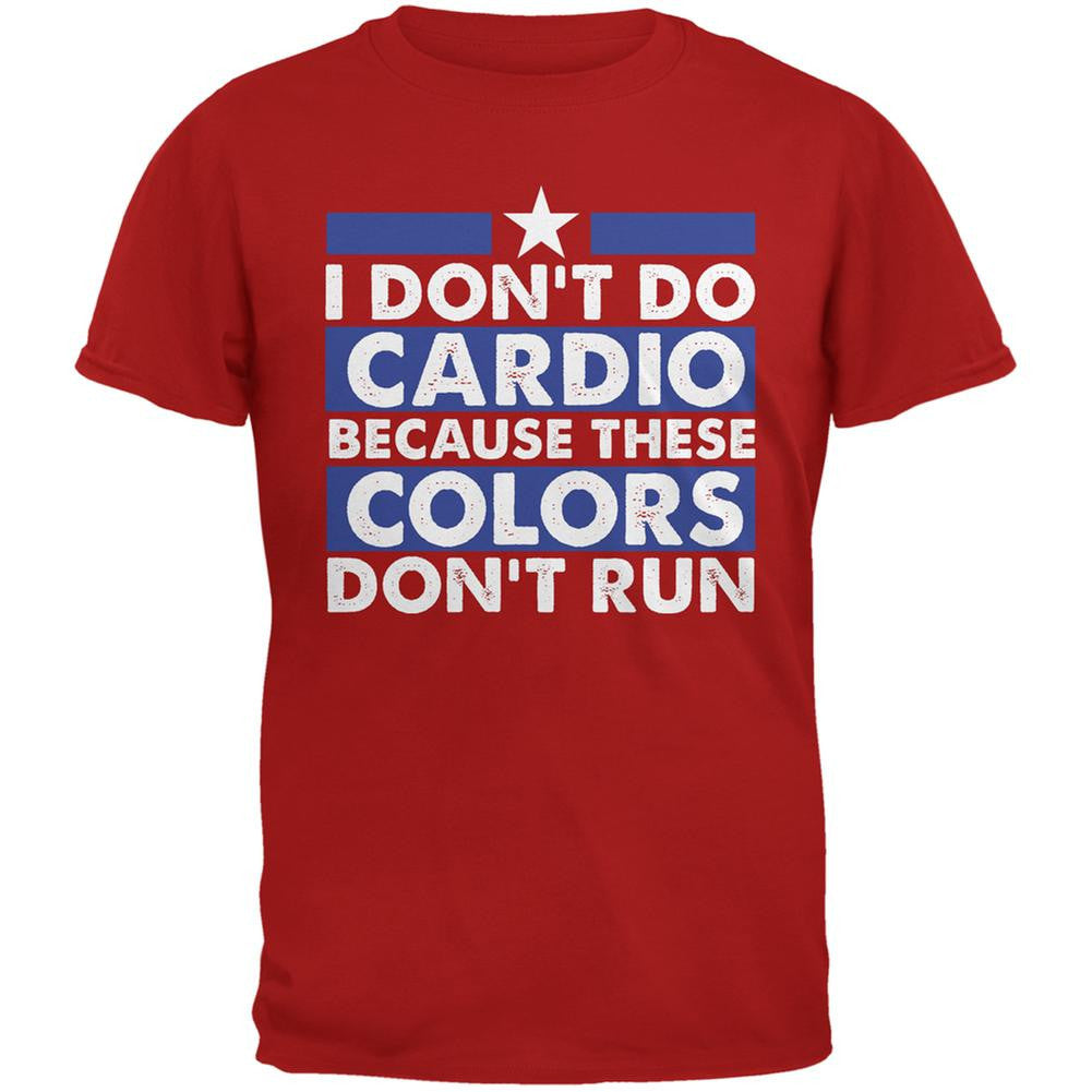 4th Of July I Don't Do Cardio Red Adult T-Shirt Men's T-Shirts Old Glory 2XL Red