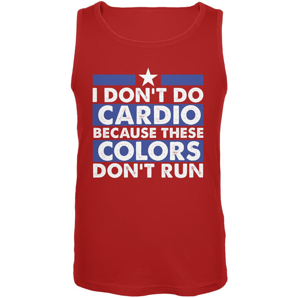 4th Of July I Don't Do Cardio Red Adult Tank Top Men's Tank Tops Old Glory 2XL Red