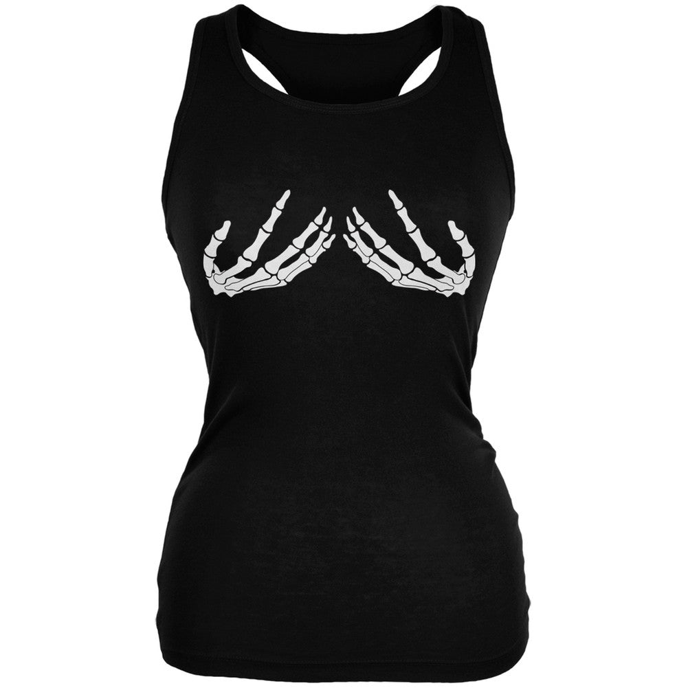 Halloween Skeleton Bra Black Juniors Soft Tank Top Juniors Tank Tops Old Glory