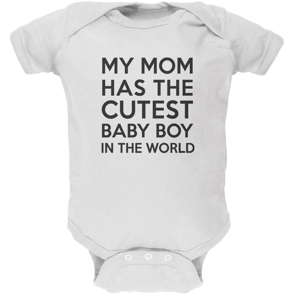 My Mom has the Cutest Baby Boy White Soft Baby One Piece Baby One Piece Old Glory