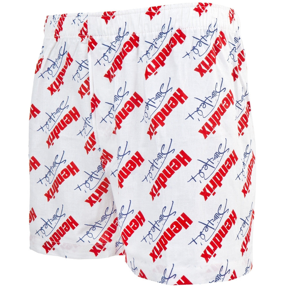 Jimi Hendrix - Signature Boxer Shorts Men's Boxers & Briefs Jimi Hendrix LG White