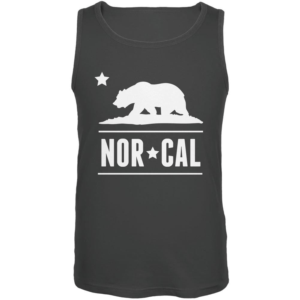 California Republic NorCal Charcoal Grey Adult Tank Top Men's Tank Tops Old Glory 2XL Grey