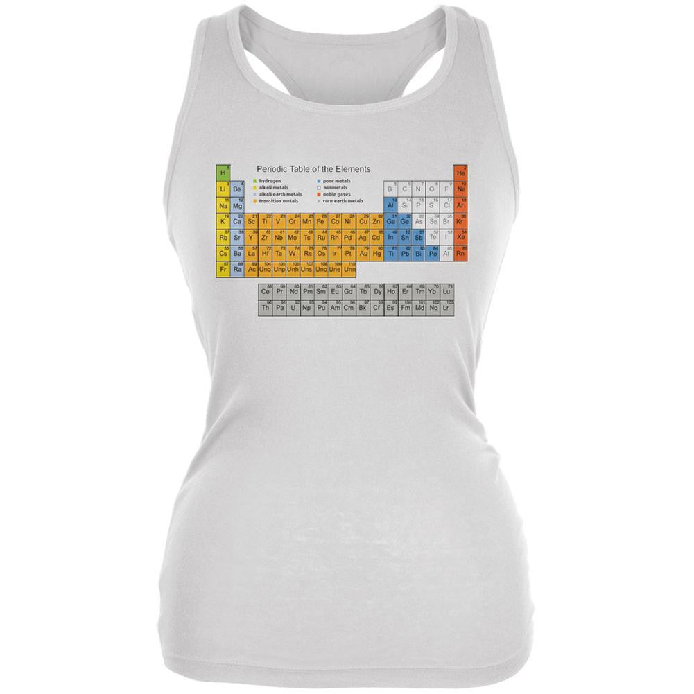 Periodic Table of Elements White Juniors Soft Tank Top Juniors Tank Tops Old Glory 2XL White