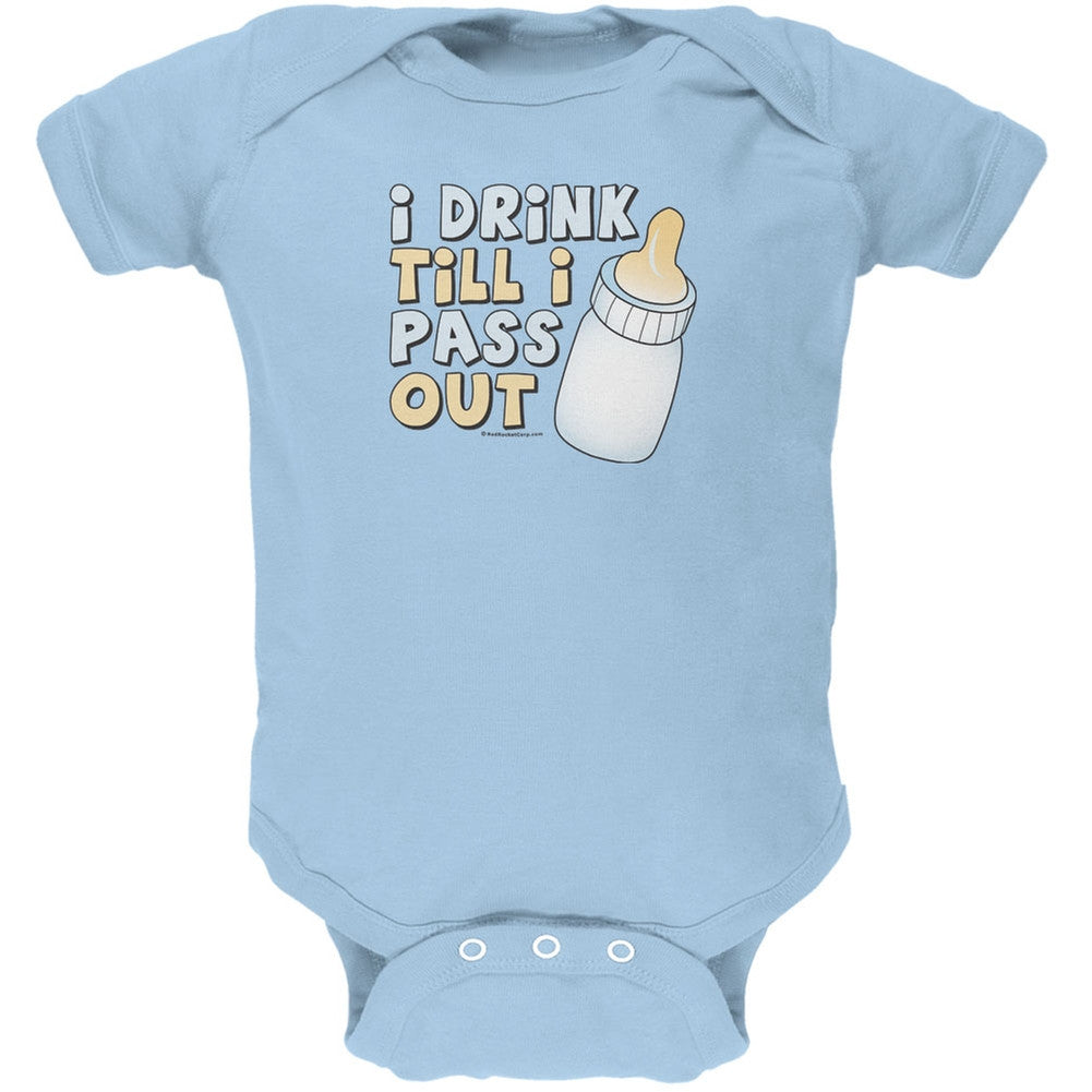 I Drink Till I Pass Out Light Blue Soft Baby One Piece Baby One Piece Old Glory