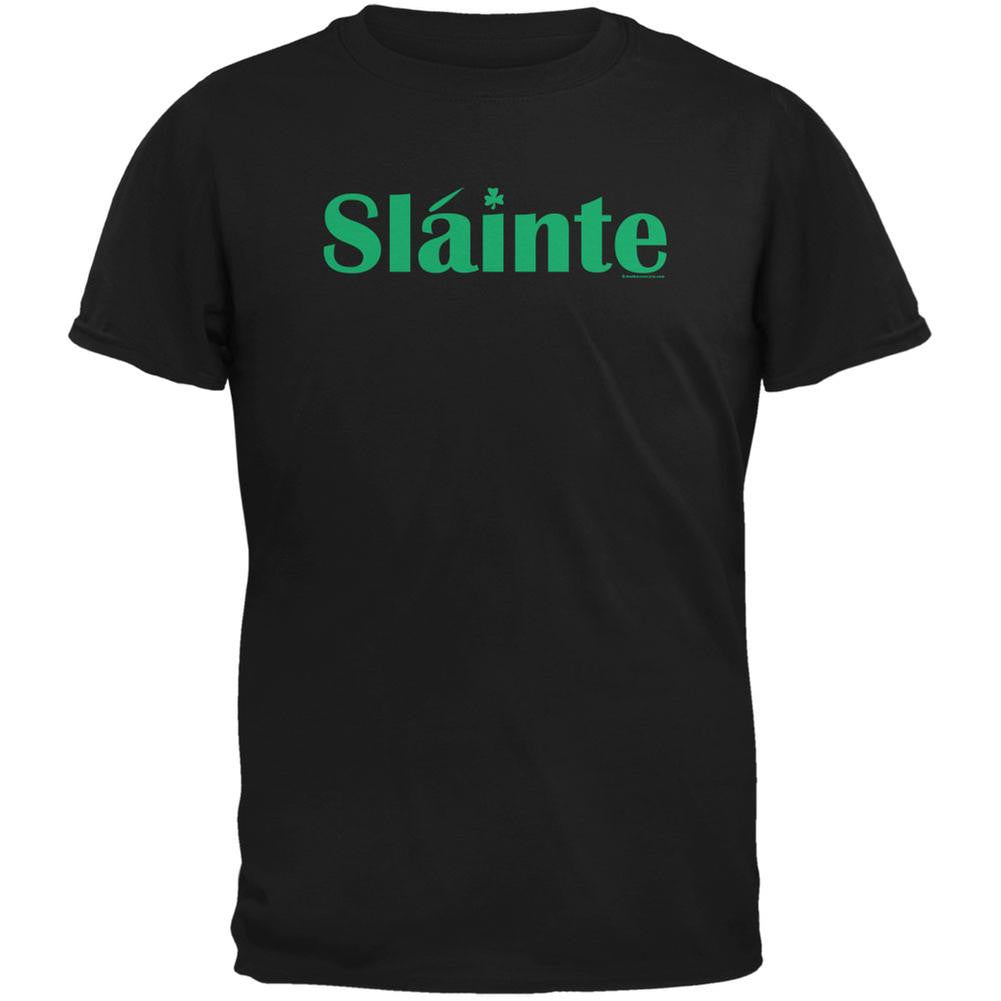 St. Patricks Day Slainte Black Adult T-Shirt Men's T-Shirts Old Glory 2XL Black