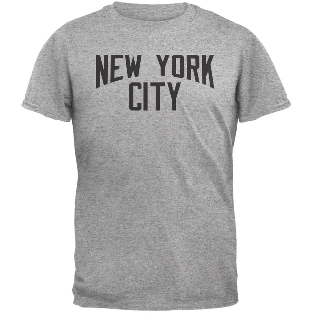 Iconic New York City Heather Grey Adult T-Shirt Men's T-Shirts Old Glory 2XL Grey