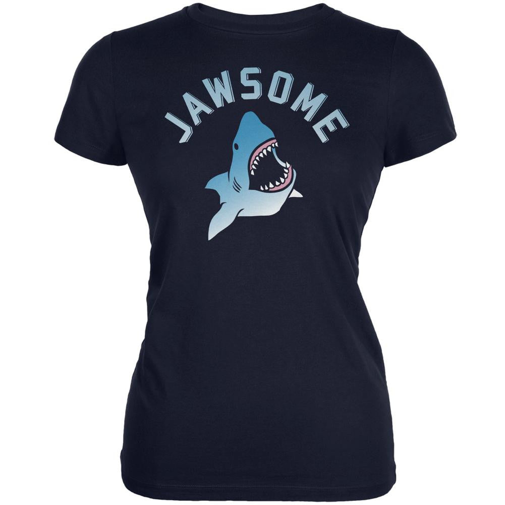 Jawsome Navy Juniors Soft T-Shirt Juniors T-Shirts Old Glory 2XL Blue