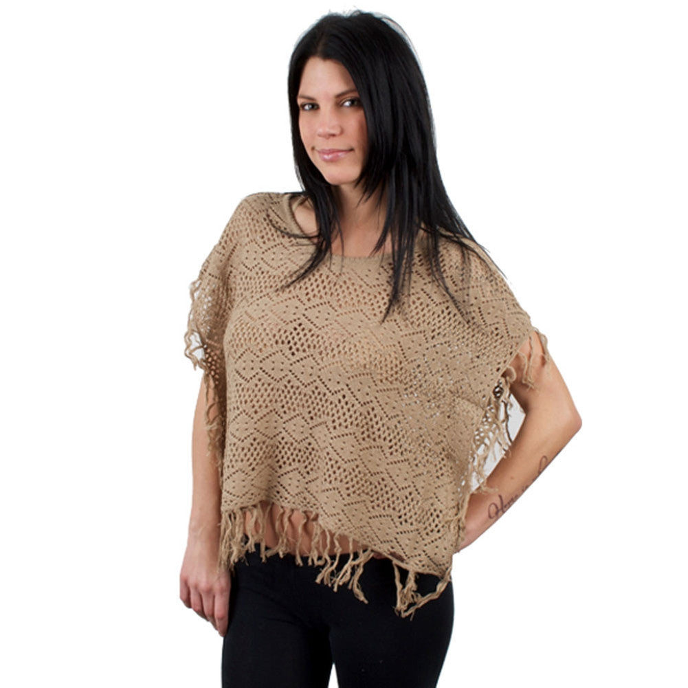 Billabong - Love Me Up Juniors Poncho Sweater Juniors Sweaters Billabong SM Tan