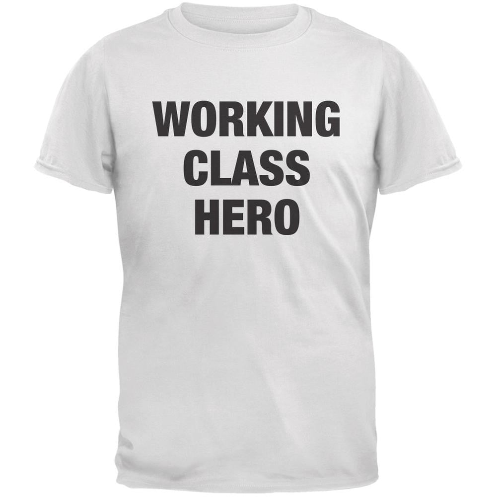 Working Class Hero Inspired By John Lennon White Adult T-Shirt Men's T-Shirts Old Glory 2XL White