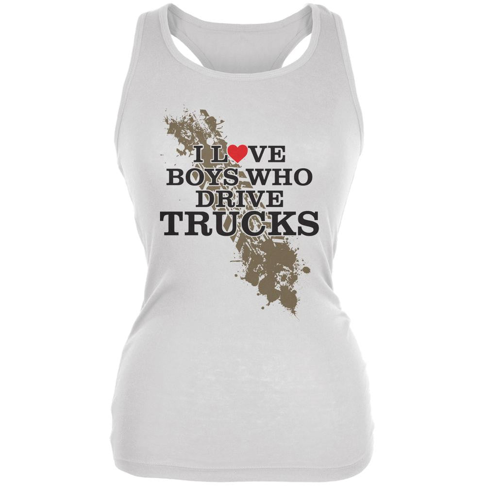 Boys Who Drive Trucks White Juniors Soft Tank Top Juniors Tank Tops Old Glory 2XL White