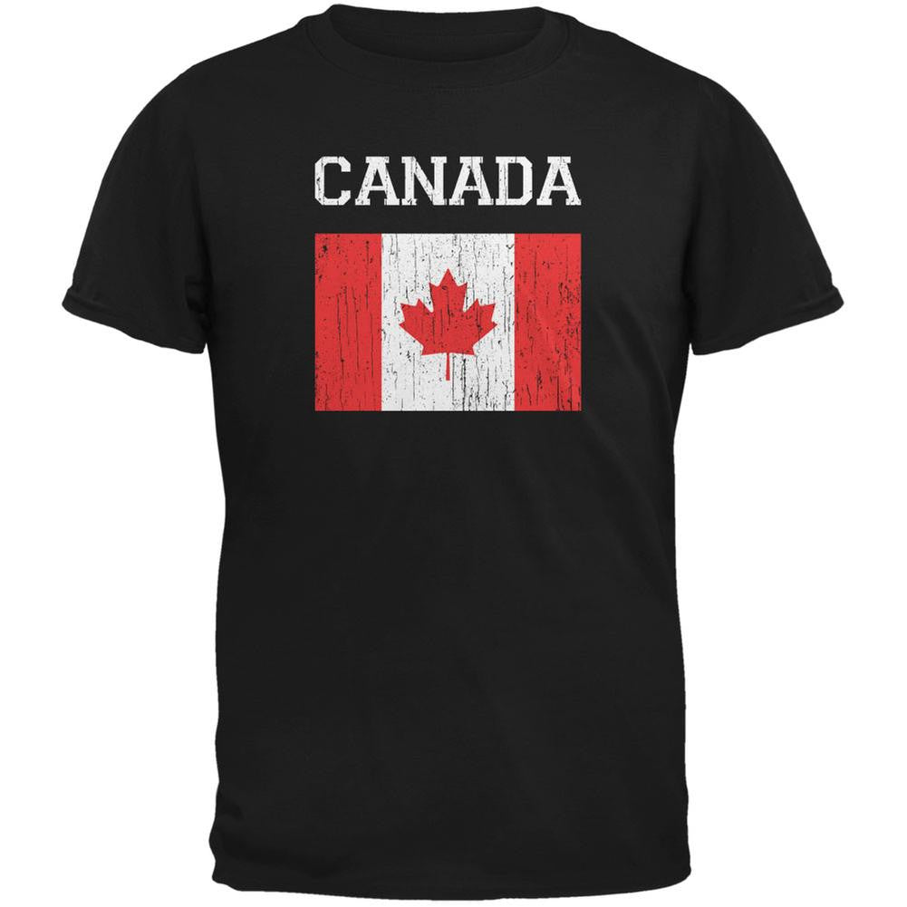 World Cup Distressed Flag Canada Black Youth T-Shirt Youth T-Shirts FIFA LG Black