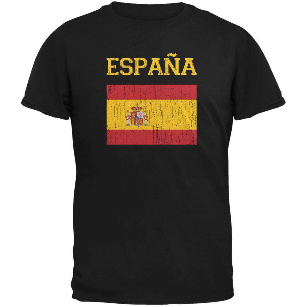 World Cup Distressed Flag Espana Black Youth T-Shirt Youth T-Shirts FIFA LG Black