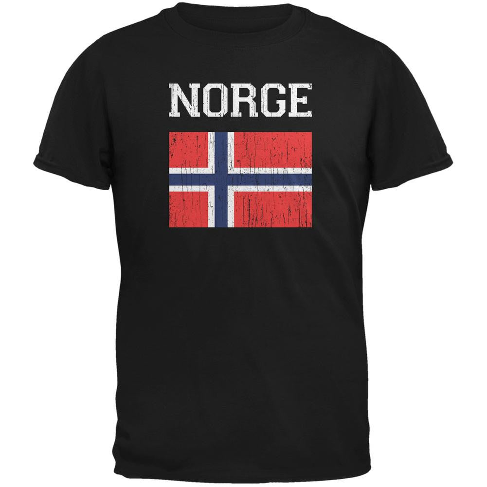 World Cup Distressed Flag Norge Black Youth T-Shirt Youth T-Shirts FIFA LG Black