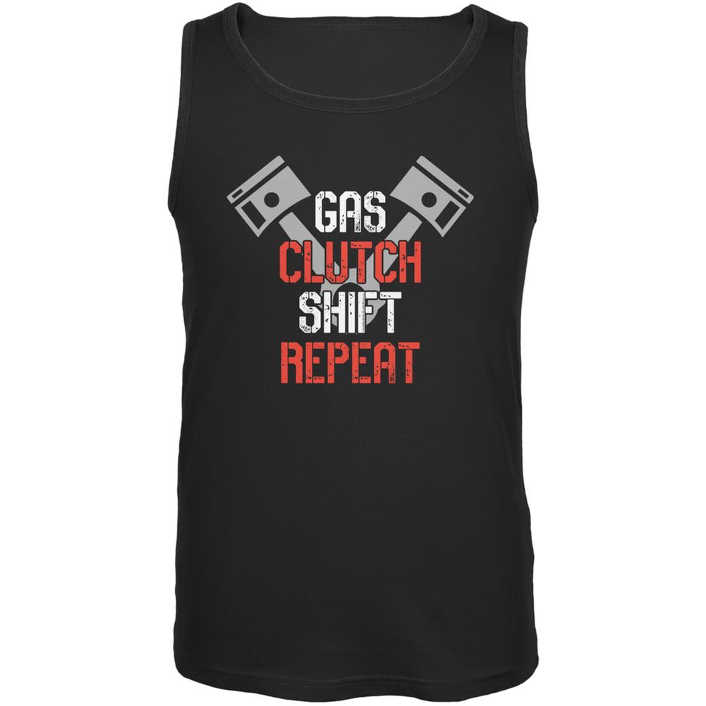 Gas Clutch Shift Repeat Black Adult Tank Top Men's Tank Tops Old Glory 2XL Black