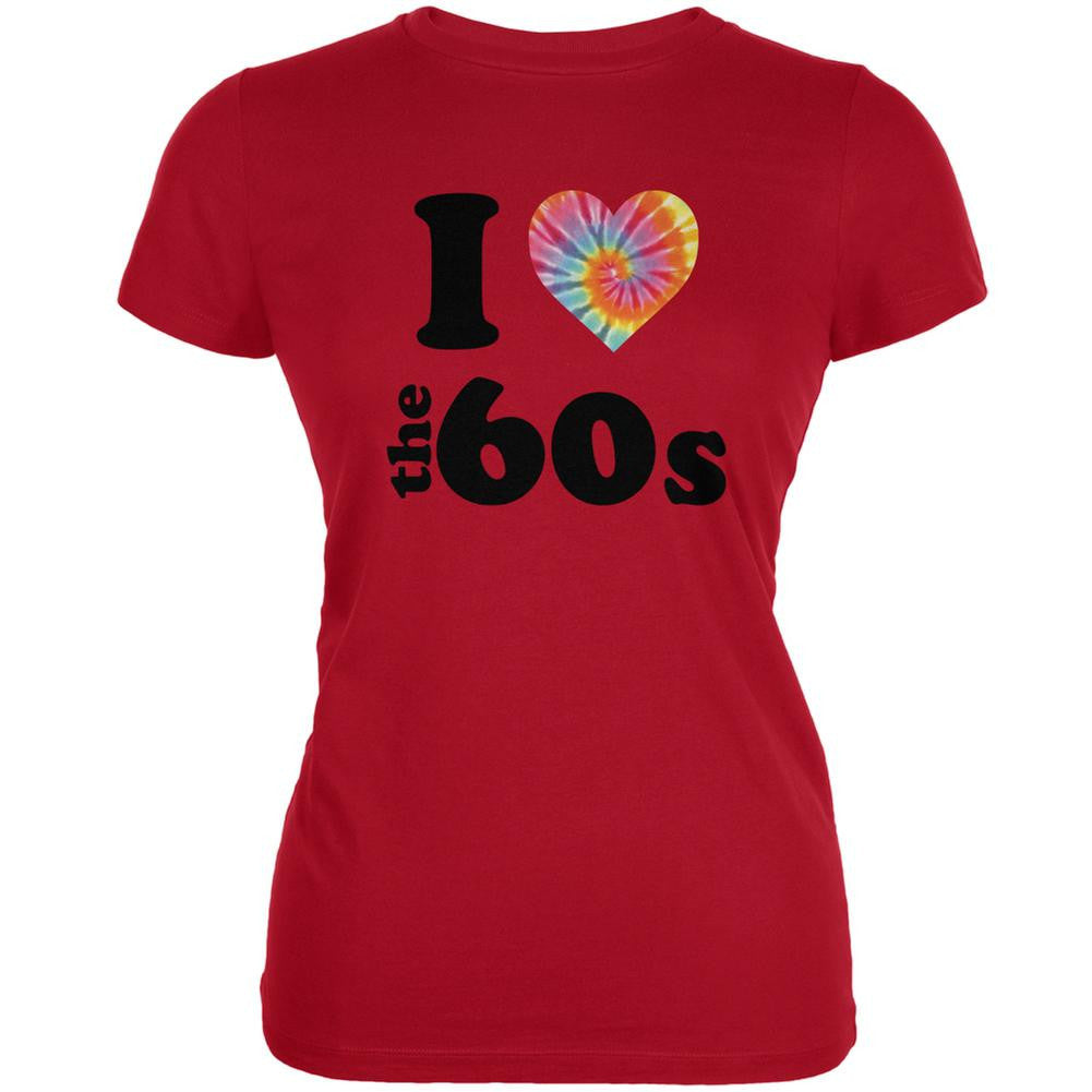 I Heart The 60s Red Juniors Soft T-Shirt Juniors T-Shirts Old Glory 2XL Red