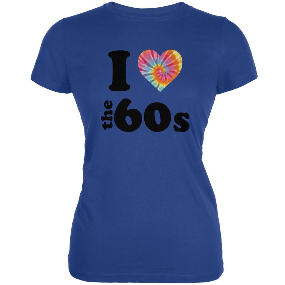 I Heart The 60s Royal Juniors Soft T-Shirt Juniors T-Shirts Old Glory 2XL Blue