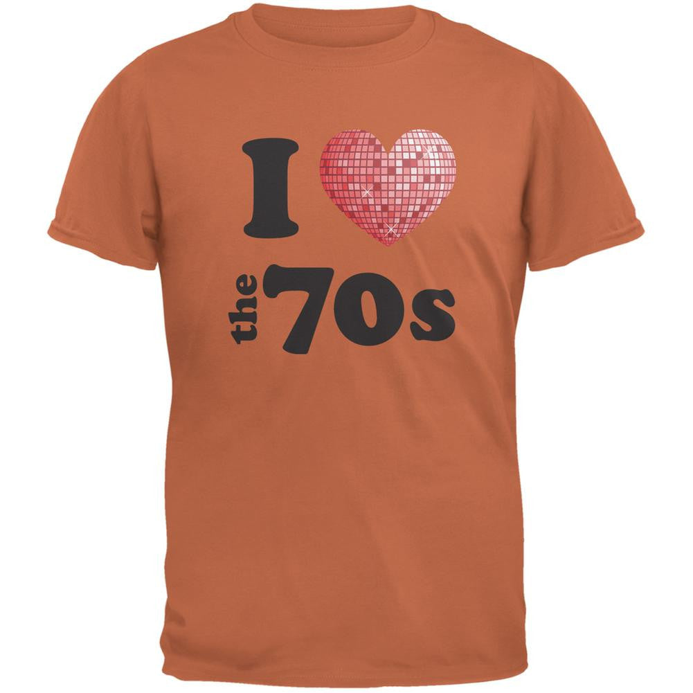 I Heart The 70s Texas Orange Adult T-Shirt Men's T-Shirts Old Glory 2XL Orange