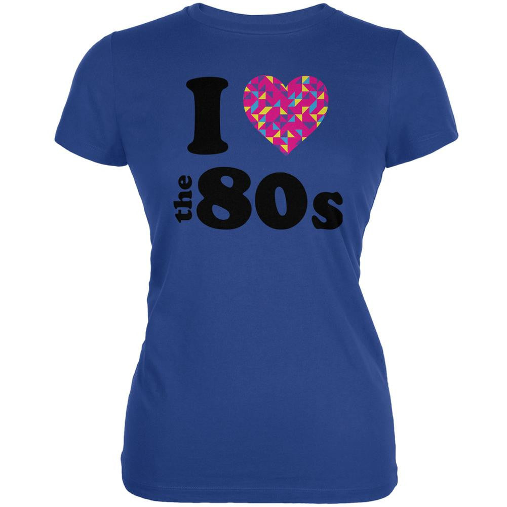 I Heart The 80s Royal Juniors Soft T-Shirt Juniors T-Shirts Old Glory 2XL Blue