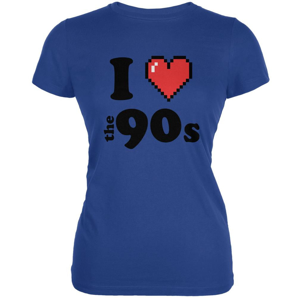 I Heart The 90s Royal Juniors Soft T-Shirt Juniors T-Shirts Old Glory 2XL Blue
