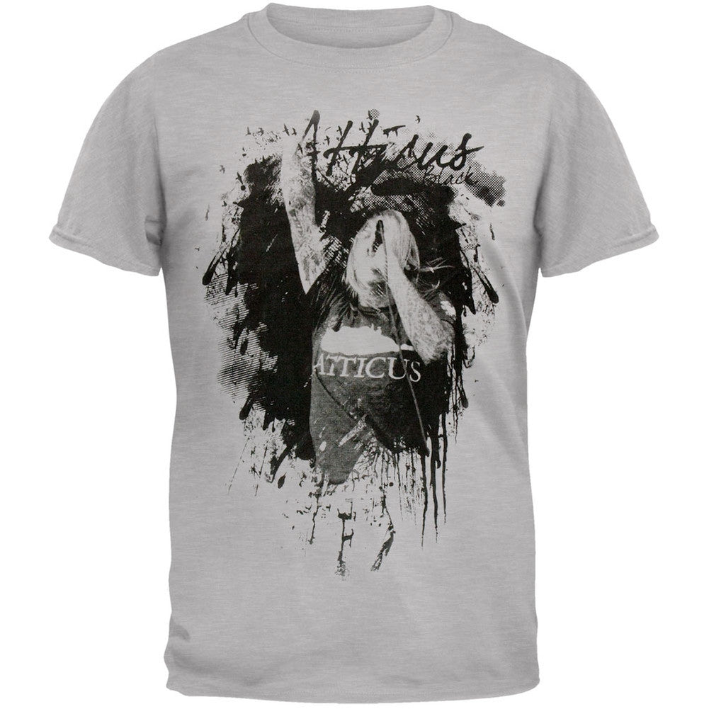 Atticus Black - Splatter Portrait Grey T-Shirt Men's T-Shirts Atticus XL Grey