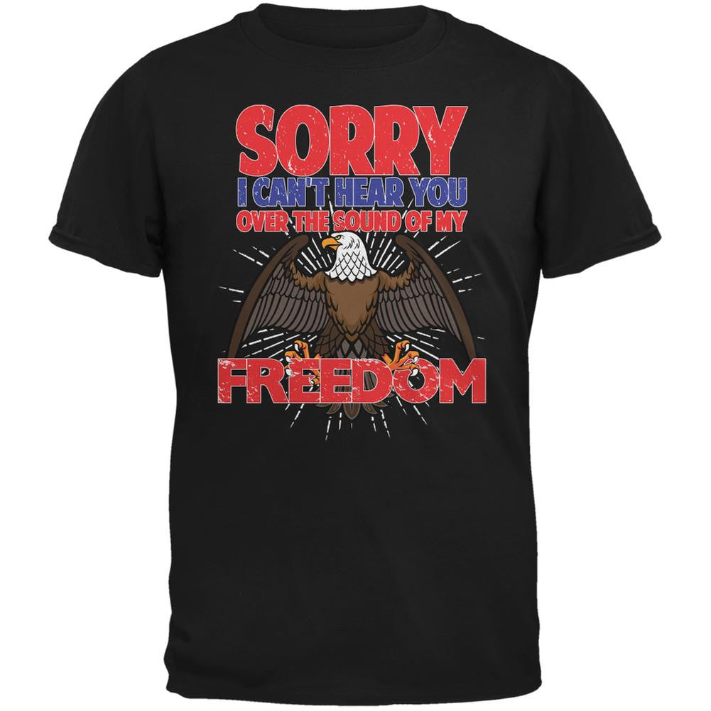 4th Of July Sound Of My Freedom Black Adult T-Shirt Men's T-Shirts Old Glory 2XL Black