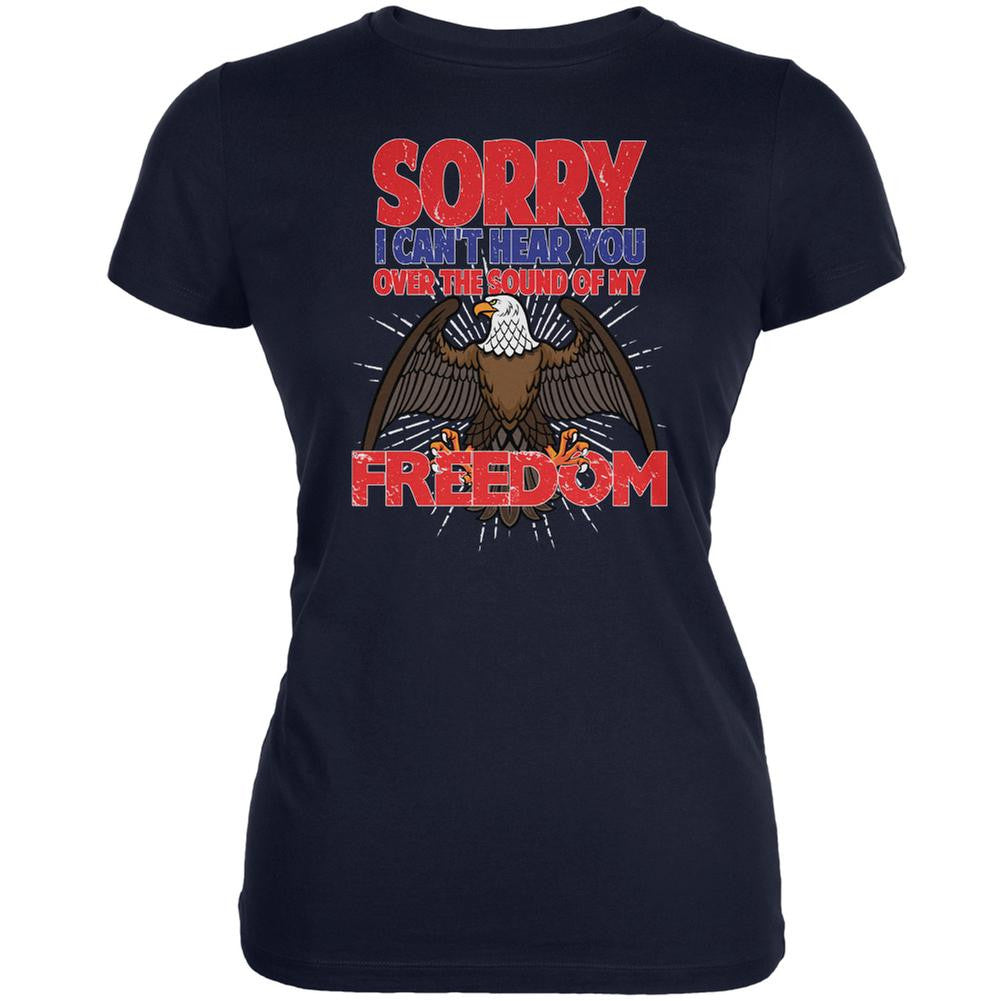 4th Of July Sound Of My Freedom Navy Juniors Soft T-Shirt Juniors T-Shirts Old Glory 2XL Blue