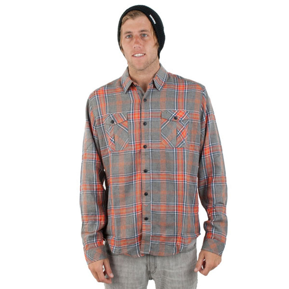 Billabong - Gomez Grey Long Sleeve Button-Up T-Shirt Men's Dress Shirts Billabong SM Multi