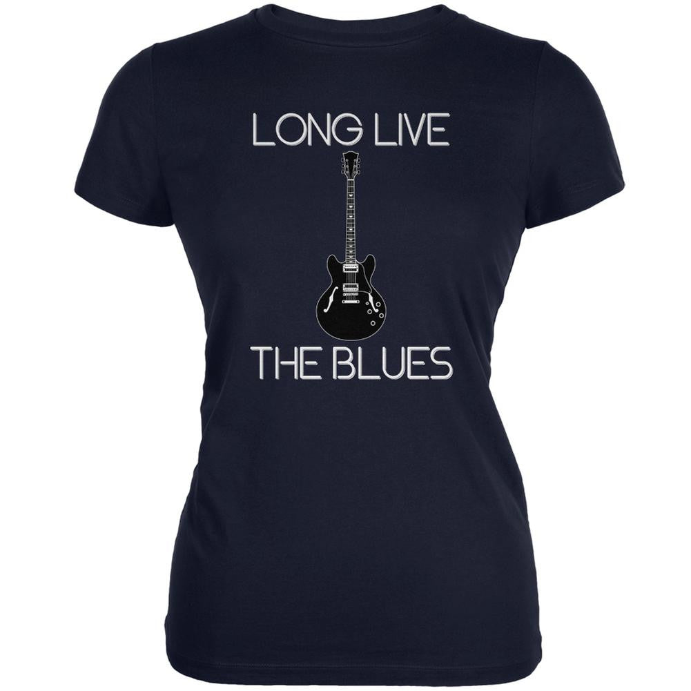 Long Live The Blues Navy Juniors Soft T-Shirt Juniors T-Shirts Old Glory 2XL Blue