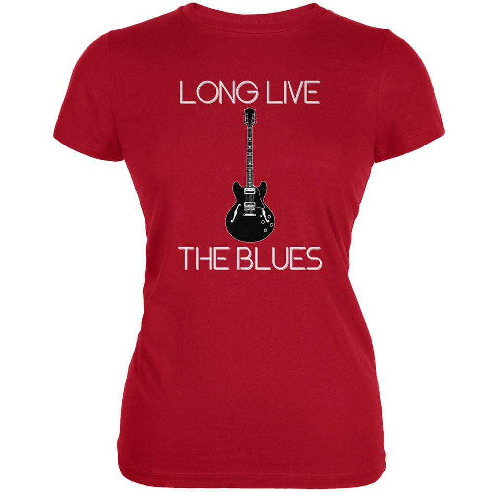 Long Live The Blues Red Juniors Soft T-Shirt Juniors T-Shirts Old Glory 2XL Red