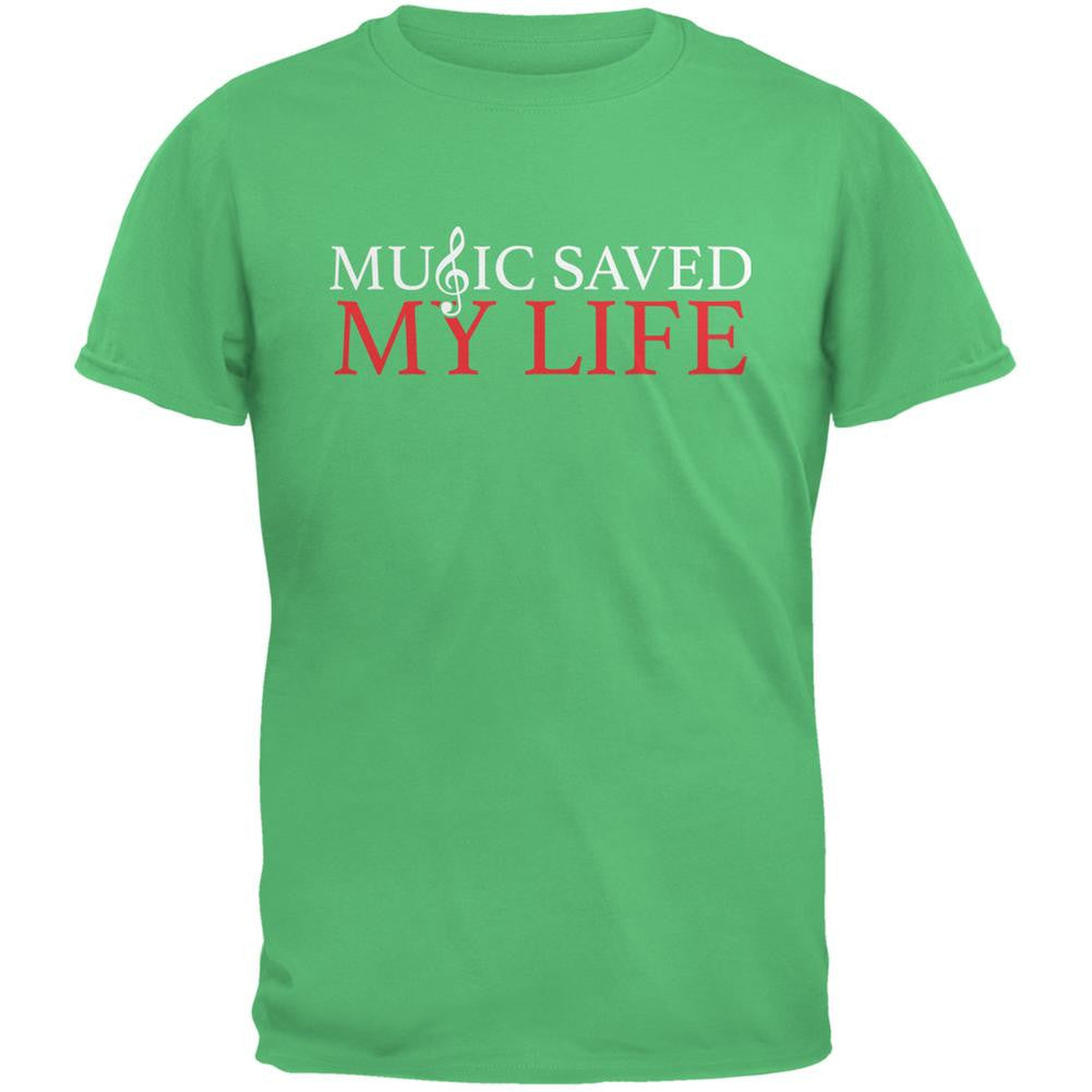 Music Saved My Life Irish Green Adult T-Shirt Men's T-Shirts Old Glory 2XL Green