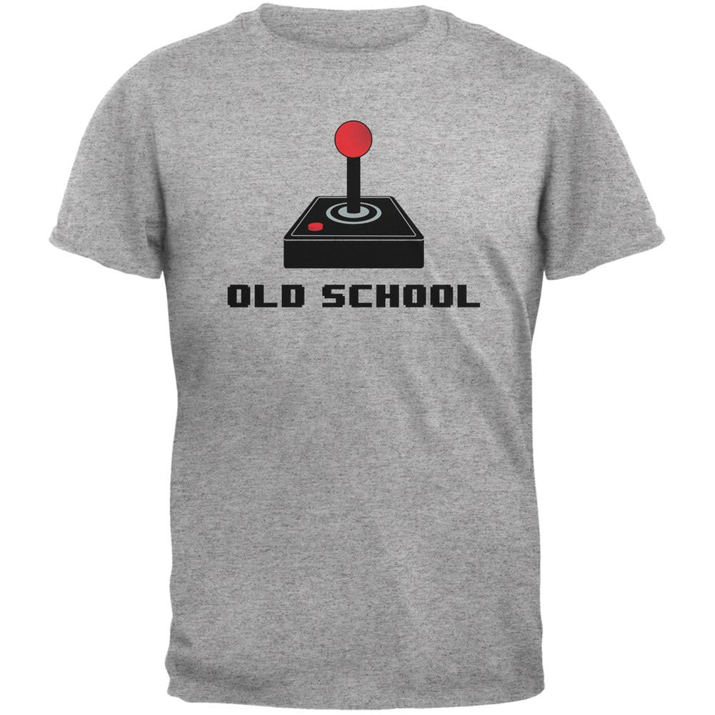 Old School Joystick Heather Grey Adult T-Shirt Men's T-Shirts Old Glory 2XL Grey
