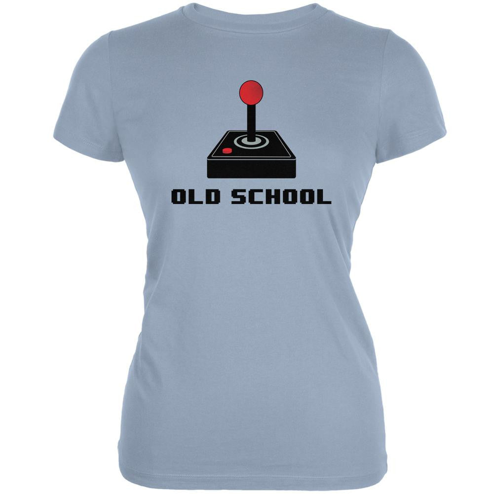 Old School Joystick Light Blue Juniors Soft T-Shirt Juniors T-Shirts Old Glory 2XL Blue