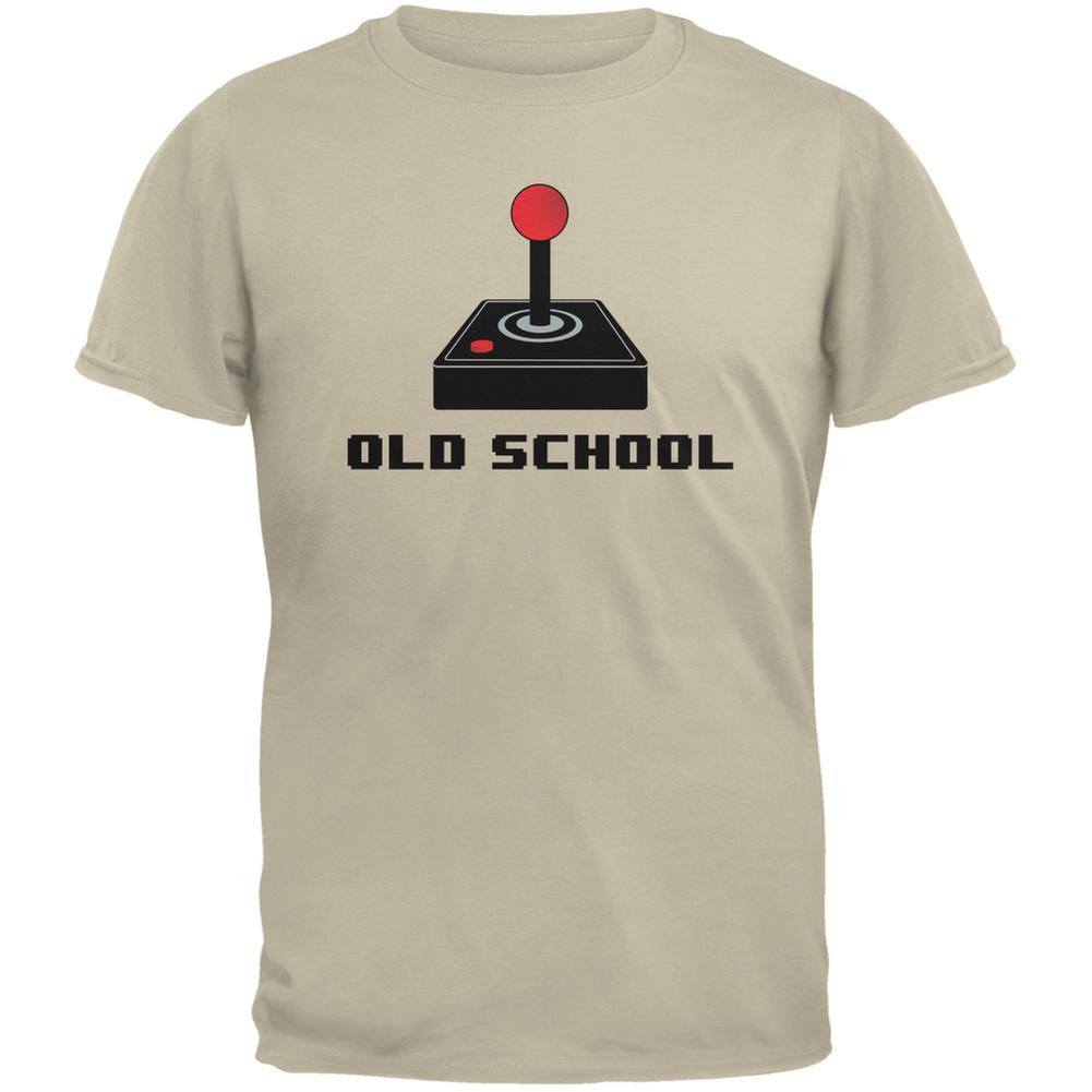 Old School Joystick Sand Adult T-Shirt Men's T-Shirts Old Glory 2XL Off-White