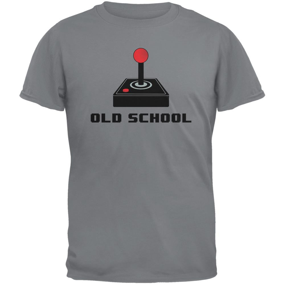 Old School Joystick Storm Grey Adult T-Shirt Men's T-Shirts Old Glory 2XL Grey