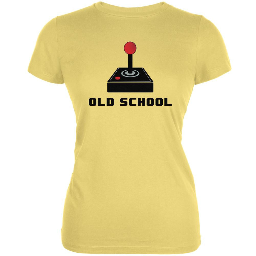 Old School Joystick Yellow Juniors Soft T-Shirt Juniors T-Shirts Old Glory LG Yellow