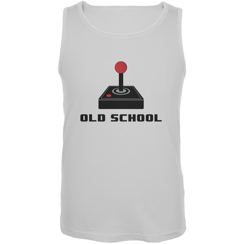 Old School Joystick White Adult Tank Top Men's Tank Tops Old Glory 2XL White