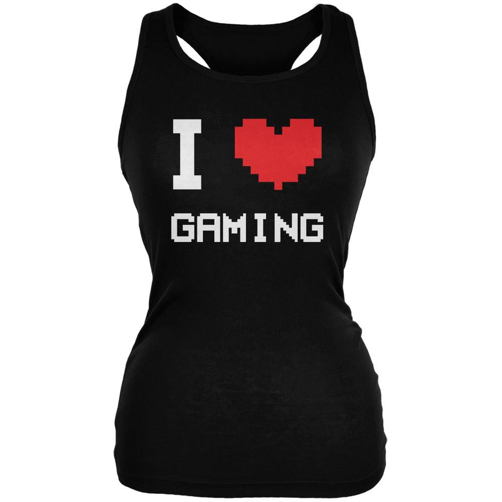 I Heart Gaming 8 Bit Black Juniors Soft Tank Top Juniors Tank Tops Old Glory 2XL Black