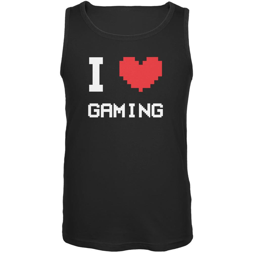 I Heart Gaming 8 Bit Black Adult Tank Top Men's Tank Tops Old Glory 2XL Black